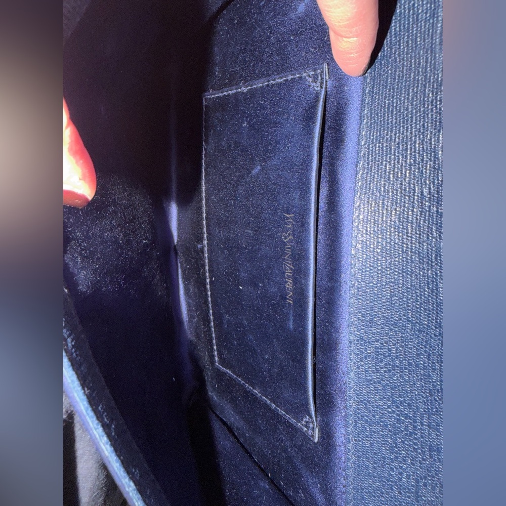 Saint Laurent Dark Blue Clutch w/Gold Hardware - Picture 7 of 7
